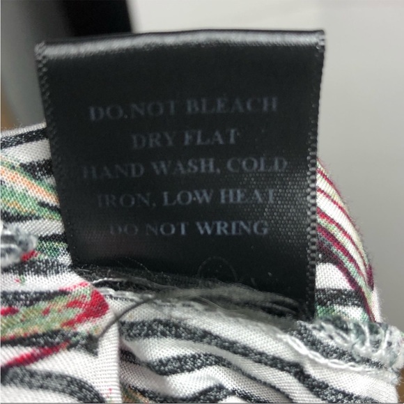 Dress forum wrap front shorts romper floral & stripe girly vacation boho resort - Picture 14 of 14